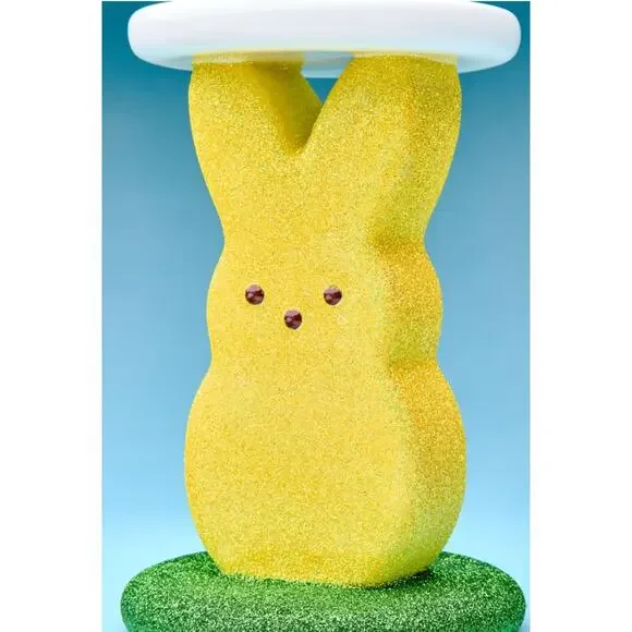 Bath & Body Works PEEPS Bunny Candle Holder Easter Yellow Glitter Marshmallow 3 - Picture 2 of 3